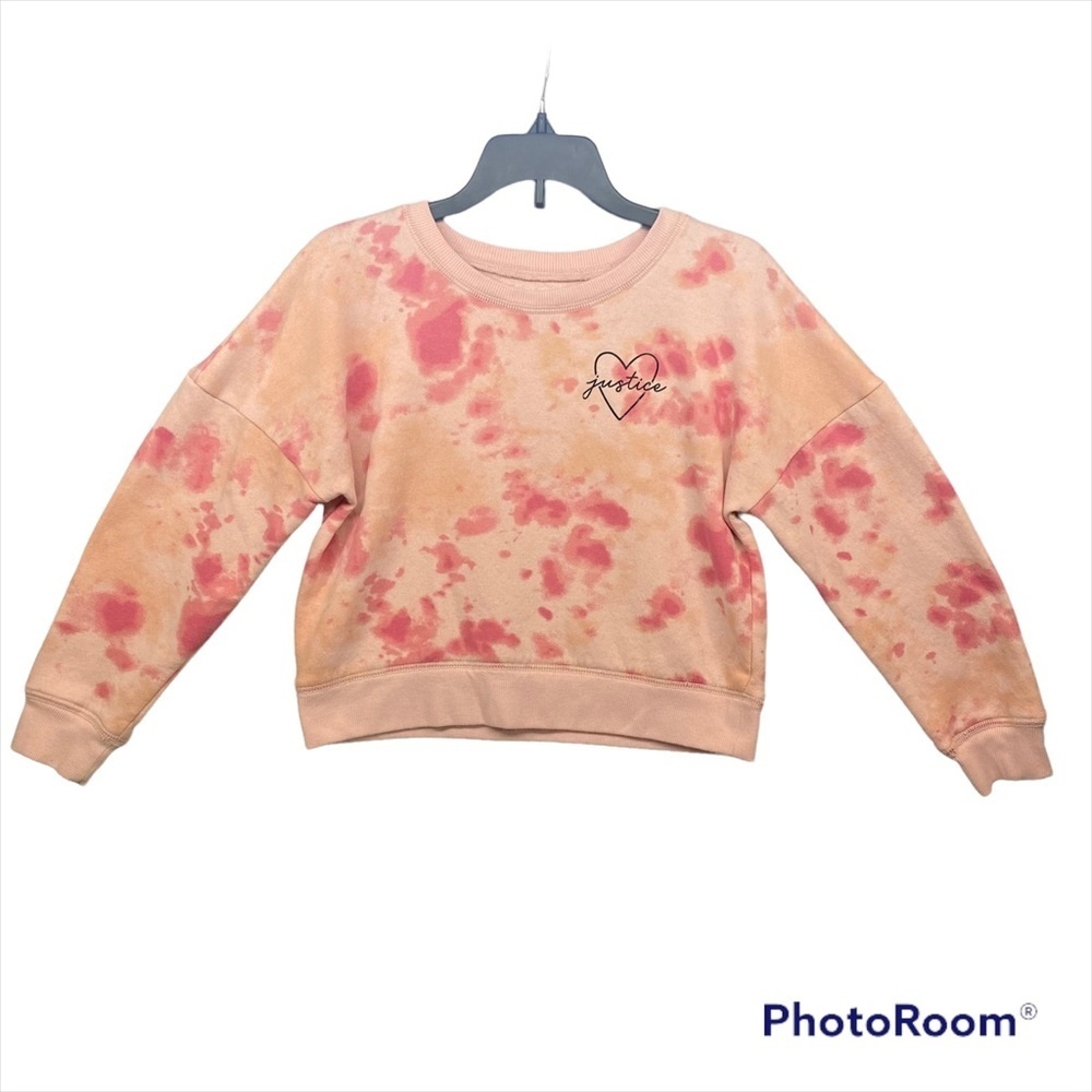 Justice sweater‎ tie die pink & sherbet orange Size | S